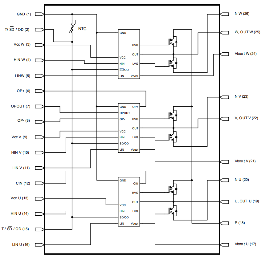 机械图纸 - STMicroelectronics STGIPQ5C60T SLLIMM Nano第2代IPM